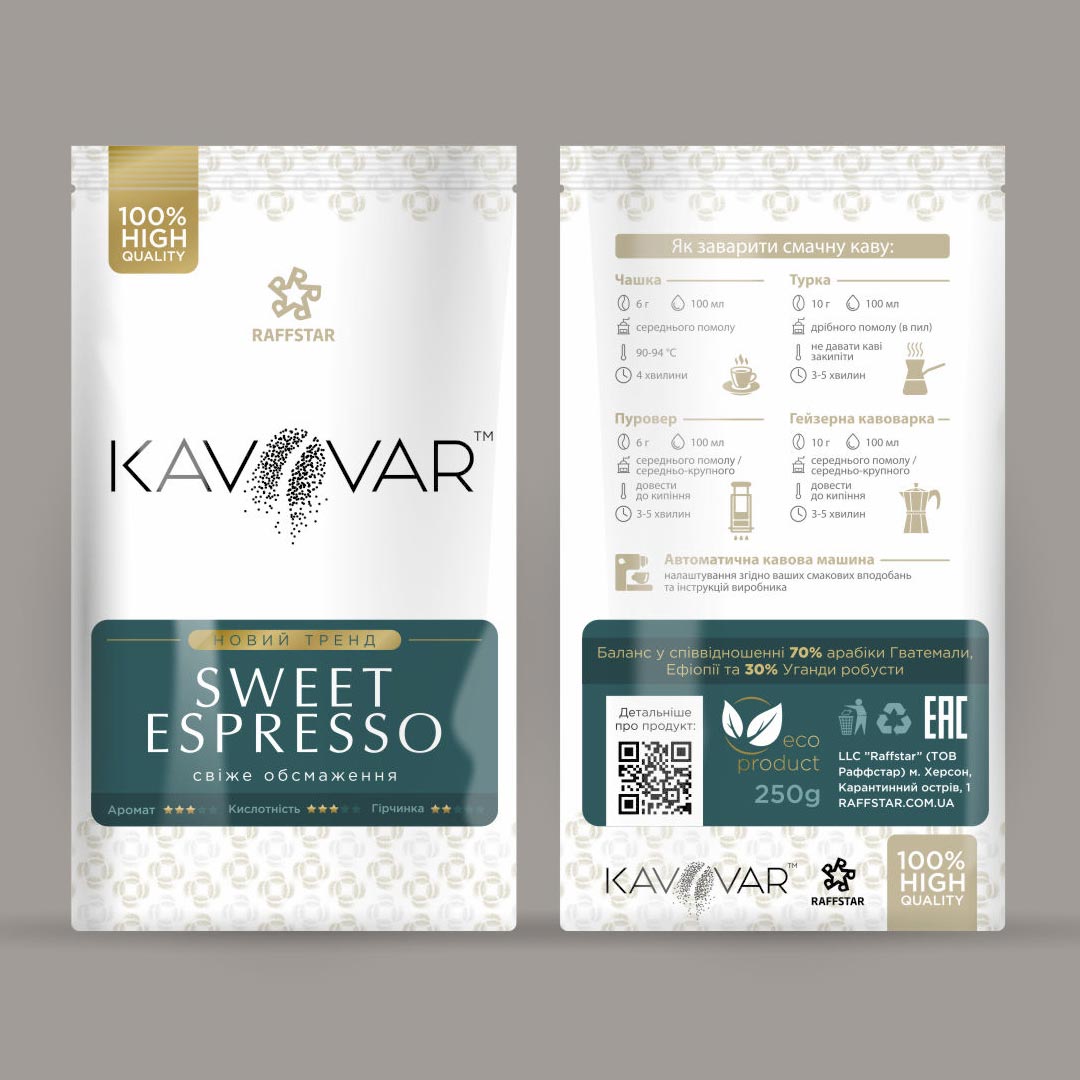 Разработка бренда кофе KAVOVAR